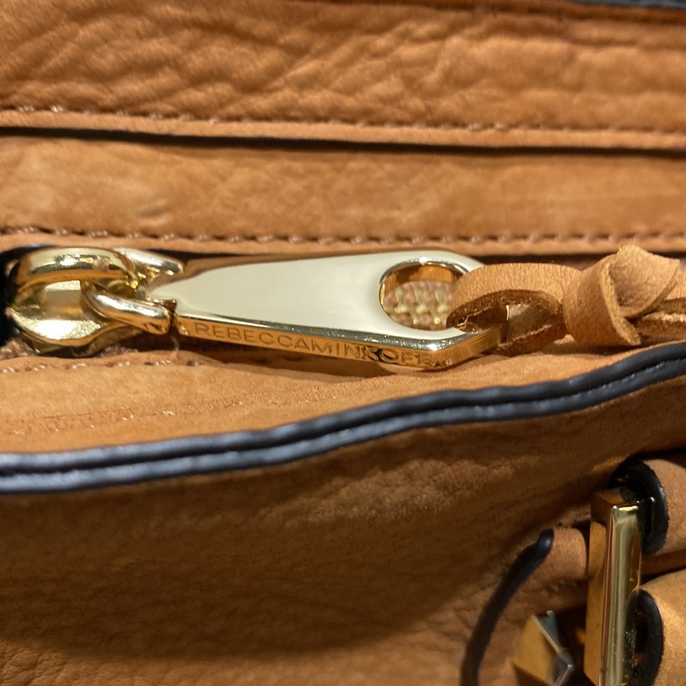 REBECCA MINKOFF “Regan” Tan Nubuck Fringed Leather Satchel - Picture 10 of 16